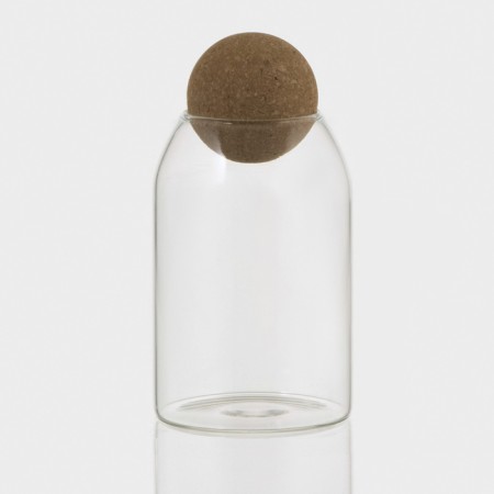 Glass Bank for bulk products with a cork lid Bellatenero "IVF. Ball ", 800 ml, 9 × 18.5 cm-1
