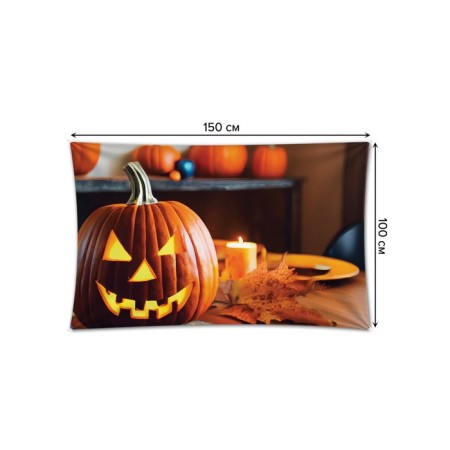 Decorative panel with photo printing "Ominous pumpkin", horizontal, size 100x150 cm-1