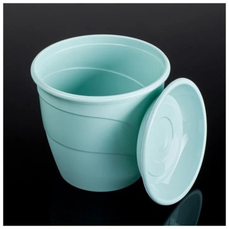 Plastic pot "Venice", d = 19, with a pallet, mint-3