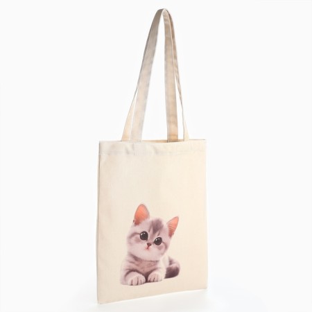 Bag Schoper "Kotik" 35 x 0.5 x 40, departure without lightning, without lining, white-3