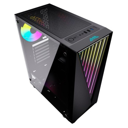 The GMNG GG-CC100 case is black without BP ATX 5x120mm 2xusb2.0 1xusb3.0 Audio Bott PSU-5
