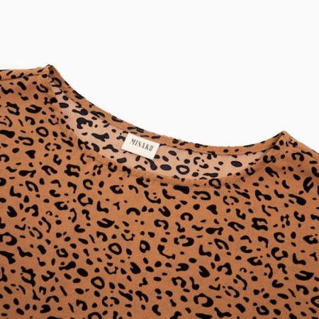 Women's dress Minaku: Silk pleasure chocolate color, rr 48-8