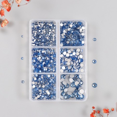 Decor for creativity Glass "Rhinestones. Light blue" d = 2-4.8 mm nr 1188 pcs 6x8x1.5 cm-1