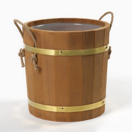 Zaparik 13 liter with a plastic insert, rope handles, brass hoop of thermo linden-5