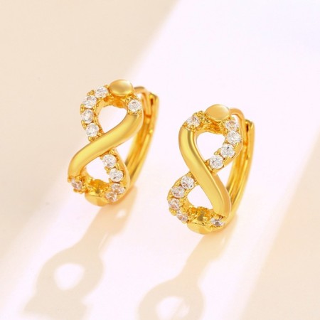 Cooping earrings Xuping Infinity, white color in gold-1