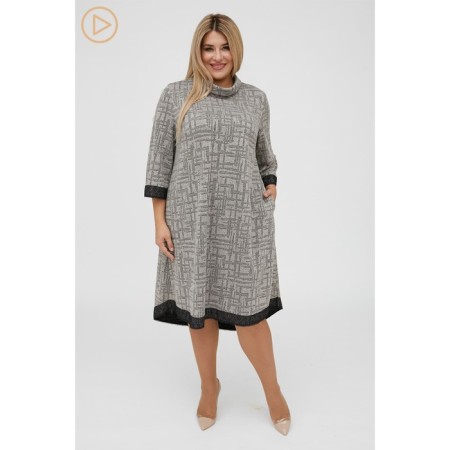 Women's dress, size 58, beige color-4