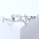 Brooch "Stetoscope" cardiogram, red color in silver