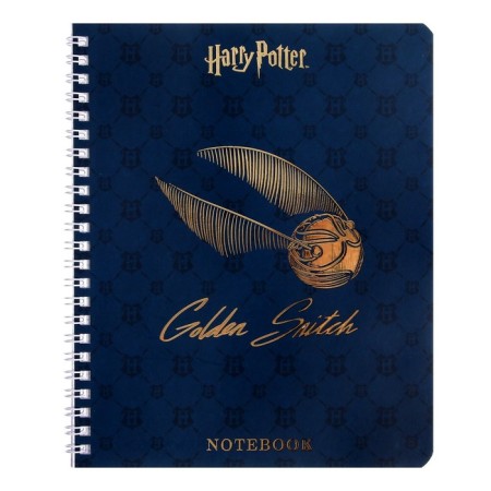 Notebook of 48 sheets in the cage on the crest "Harry Potter", covered cardboard, matte lamination, 3D foil, offset block, 4 types of mix-1