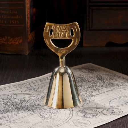 Bell "for good luck" Brass 6x6x12 cm