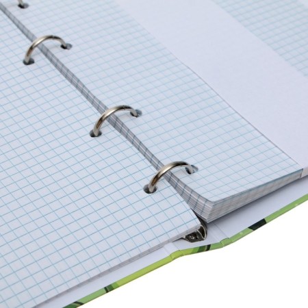 A notebook on the rings of A5 120 sheets in the Calligrata "Avocado" cage, cover 7BC, without cutting down under the rings, offset unit-6