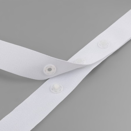 Braid with buttons, 25-25-50 mm, 17 mm × 45 ± 1 m, white color-5
