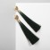 Earrings "Brushes" classic, green color in gold, l brush 9.5 cm