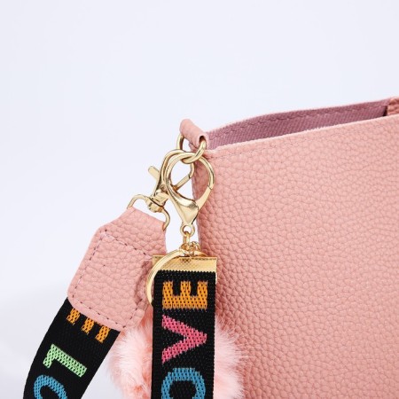 Bag Cross-Bodi with a zipper, pink color-4