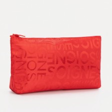 Cosmetic bag with lightning, red color