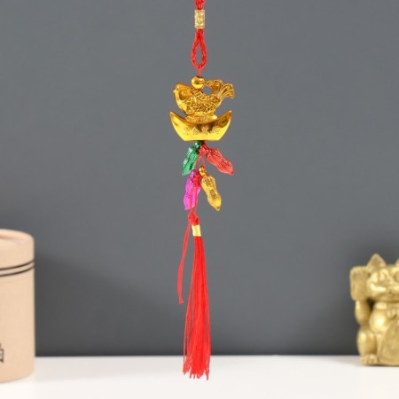 Plastic suspension, textiles "Golden fish on an ingot of iambic with peanuts" 25 cm-3