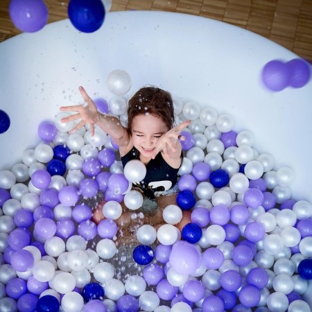 Balls for a dry pool with a pattern, ball diameter 7.5 cm, set 500 pieces, color transparent-7