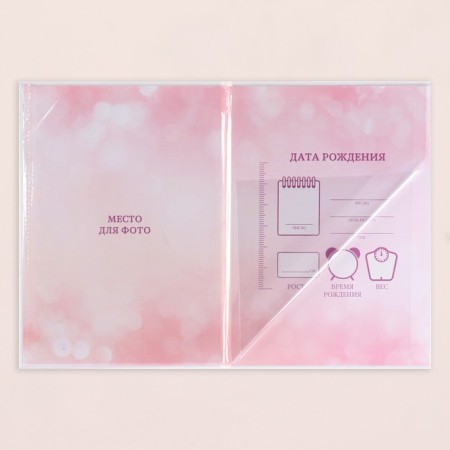 Folder for the birth certificate "Bunny" Pink Tone, A5-2