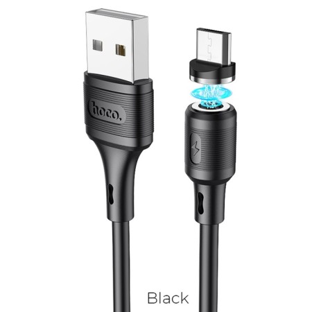 Hoco X52, microUSB cable - USB, magnetic connector, only charging, 2.4 A, 1 m, black-1