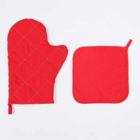 Set of kitchen. Ethel "Fun and Joy": 19x19 cm, mittens-output 20x28 cm, 100% x-2