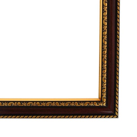Frame for paintings (mirrors) 40 x 50 x 2.8 cm, plastic, calligrata 6448, cherry with gold-2