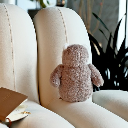 Soft toy "owl", 20 cm, light gray color-3