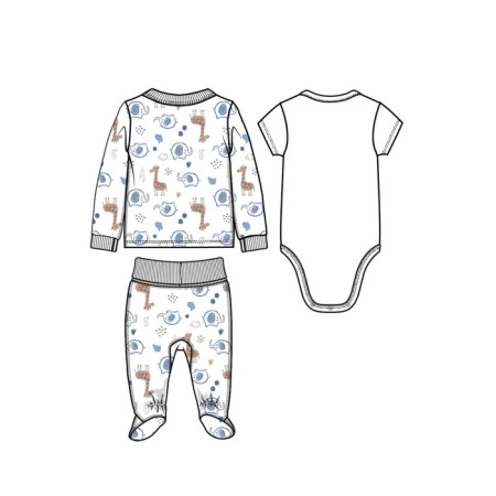 A set for a boy PlayTode: body, blouse, slider, height 56 ​​cm-3