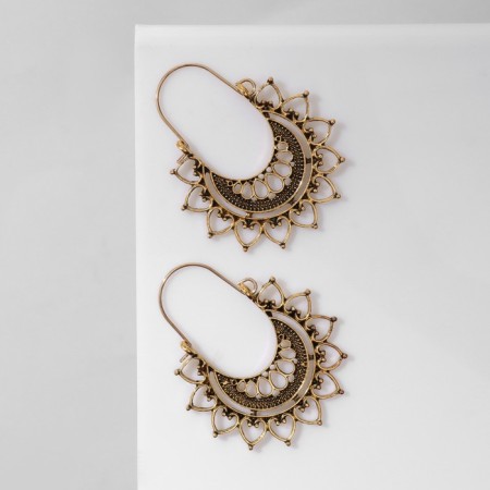 Earrings Metal "East" Sun, color black gold-1