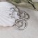 Earrings with pearls "Eternity", white color in silver