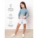TOP for a girl with long sleeves on Generation ties, height 128 cm, blue color