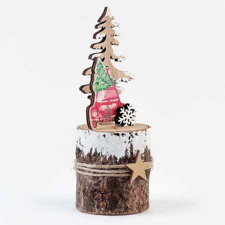 New Year's decor "New Year's car on the stump" 7 × 7 × 17 cm-4