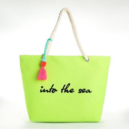 Bag Women's Beach Into the Sea, 50x34.5x14 cm, green color-1
