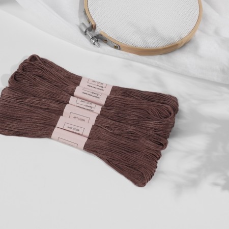 Set of thread muline No. 3860, 8 ± 1 m, 6 pcs, cocoa color-1