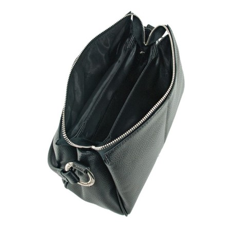 Bag women, genuine leather, black 27x8x24 cm-1