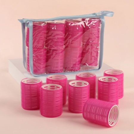 Velcro curlers, d = 4.4 cm, in a cosmetic bag, 8 pcs, color mix-2