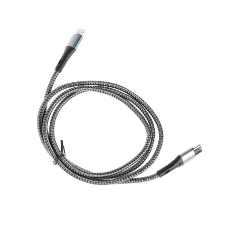 Type -C cable - Lightning, 3 A, 66 W, fast charging, fabric braid, 1 meter, gray-2