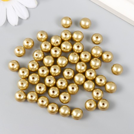 Set of beads "needlework" plastic, diameter 10 mm, 25 g, gold-1