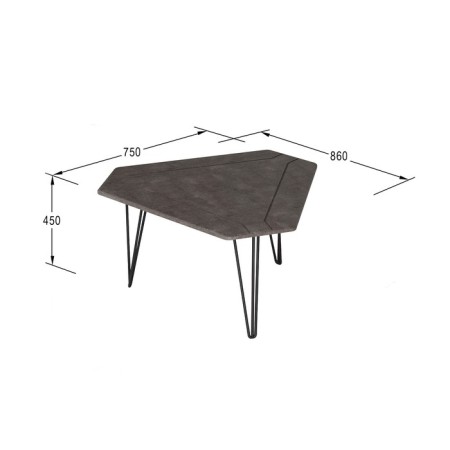 Journal table "Tet 450", 860 × 750 × 450 mm, color gray concrete-2