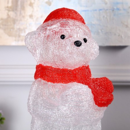 LED Figure "Bear" 19 × 36 × 18 cm, acrylic, 50 LED, 220 V, glow of white-2
