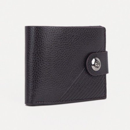 Male purse for magnet, for bills, for cards, for coins, dark brown color