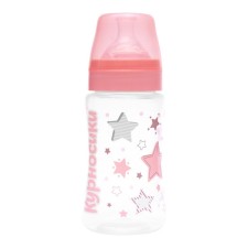 A bottle for feeding with a wide throat and silicone nipple milk, 250 ml