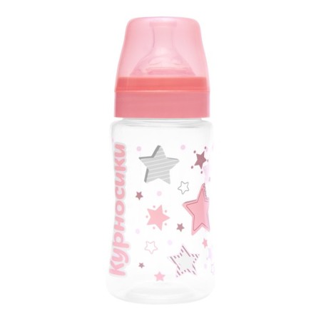 A bottle for feeding with a wide throat and silicone nipple milk, 250 ml