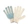 Workers, m/b gloves, knitting 10 class, 3 threads, with PVC dots, size 9, white, set 10 pairs, Greengo