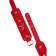 The fetters of mini Pecado BDSM, with rounded corners, genuine leather, red