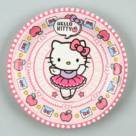 A set of paper plates, Hello Kitty, D = 18 cm, set 6 pcs.