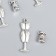 Decor for creativity Metal "Mannequin and thread" silver set 4+4 pcs 3.8x1.1 cm 1.4x1.1x0.8 cm 78800