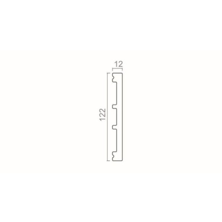 Skirting shockproof white 122x12x2000mm-1