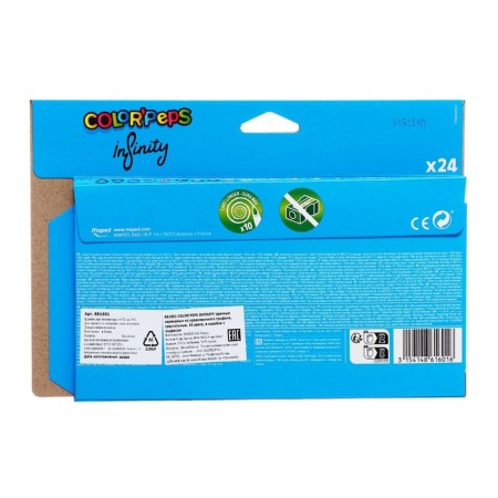 Pencils 24 colors Maped Color’Peps Infinity, the housing is triangular, shock -resistant, in the caroneal box-4