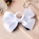 Hair elastic band "Schoolgirl" bow buckle, 12 cm, white and blue