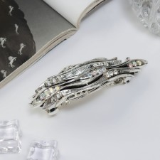 Sophie-volume carpet strips-waves shine, 9.5 cm, silver