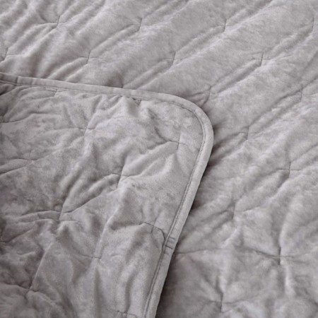 Kit: bedspread 160x220 cm, pillowcase 50x70 cm, light gray color-4